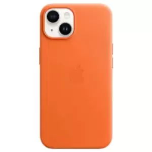 Image of Apple iPhone 14 Leather Case with MagSafe Orange MPP83ZM/A