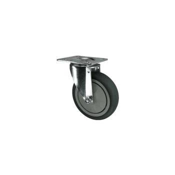 Image of Swivel Plate 125MM Rubber Tyre - Atlas Workholders