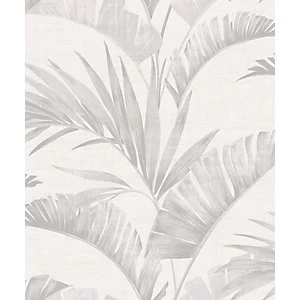 Image of Arthouse Banana Palm Chalk Grey Wallpaper 10.05m x 53cm