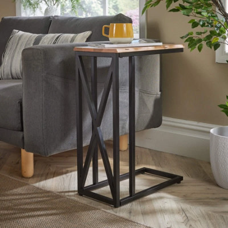 Image of Home Source Pacific Acacia Wood Natural Side Table