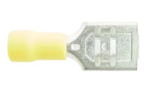 Image of Wiring Connectors Yellow Female SlideOn 375 9.5mm Pack of 2 PWN308 WOTNOTS