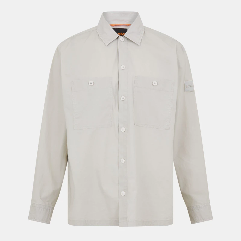 Image of Boss Mens Locky 2 Overshirt Light Beige 271 male XS