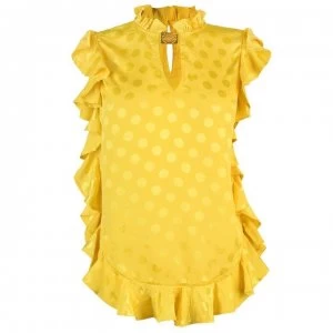 Image of Biba Ruffle Blouse - Yellow