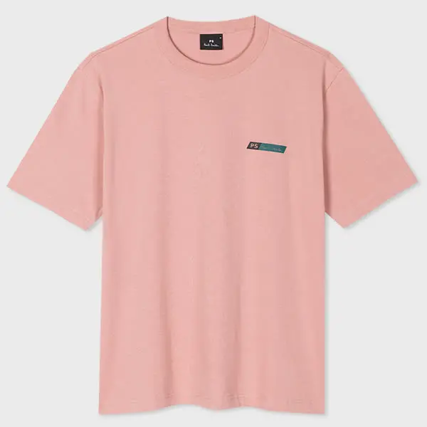 Image of Paul Smith Pink PS Slant Logo Cotton-Blend T-Shirt
