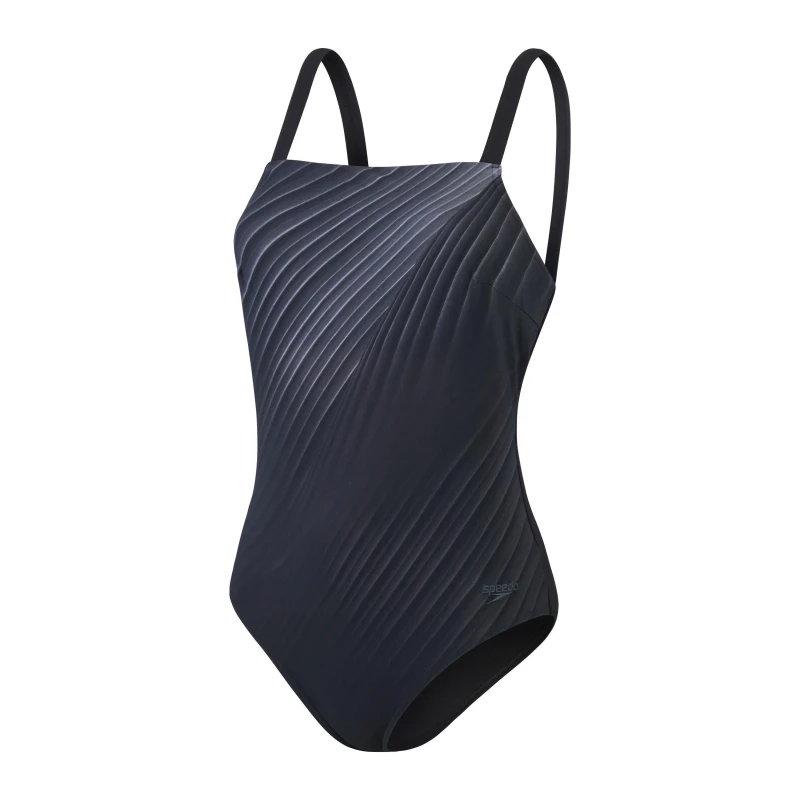 Image of Speedo Womens Spdscu One Piece Swimsuit Black/Grey female 32 (S)