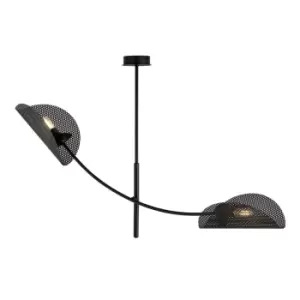 Image of Gladio Black Multi Arm Semi Flush Ceiling light 2x E14