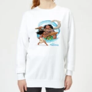 Image of Moana Wave Womens Sweatshirt - White - 4XL