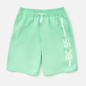 Image of Hugo Boss Boys' Logo Swim Shorts - Green - 4 Years