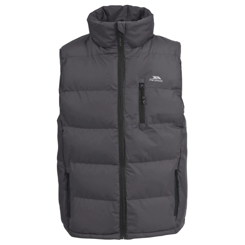 Image of Trespass Trespass Men Clasp Padded Gilet Bodywarmer in Dark Grey Size: Small Dark Grey S Male 5054752061982
