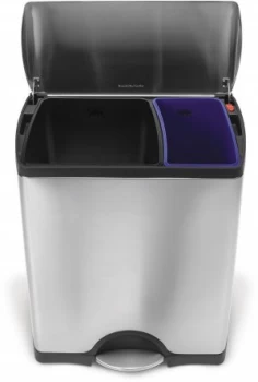 Image of simplehuman 46L Fingerprint Proof Rectangular Recycle Bin