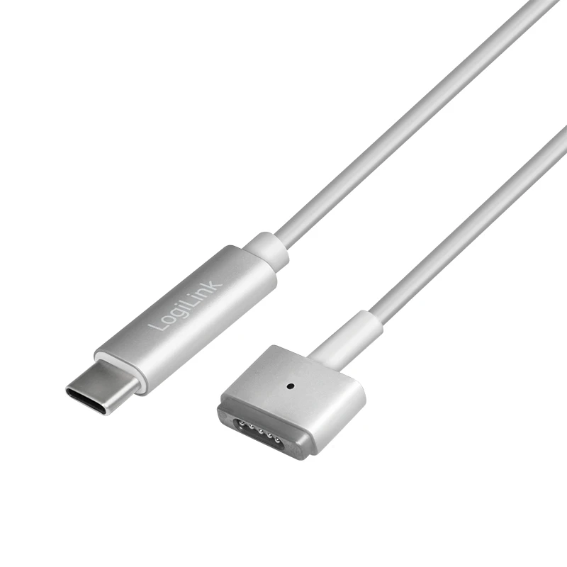 Image of LogiLink USB-C to Apple MagSafe 2 charging cable. silver
