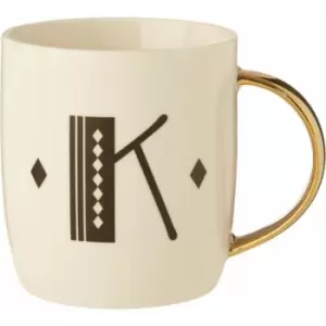 Image of Diamond Deco K Letter Monogram Large Mug Personalised Coffee Mug / Espresso Cups For Home And Office Use Cappuccino Cup For Everyday Use 9 x 9 x 12
