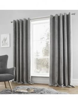 Image of Catherine Lansfield Sherpa Eyelet Curtains