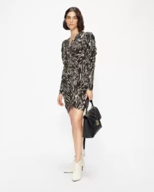 Image of Zebra Stripe Jersey Mini Dress