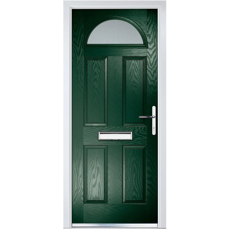 Image of Crystal Grp Door Four Square Sunburst Green Lh 920 X 2055Mm Obs, Green 41GRLHOB