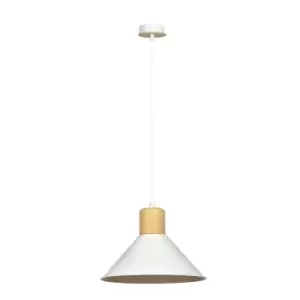 Image of Rowen White Dome Pendant Ceiling Light 1x E27