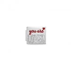 Image of Classic Glam Enamel You Are Loved Link Charm 230202/03