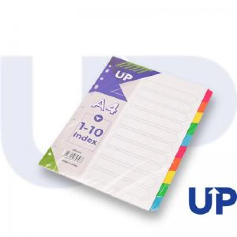Image of UP Index White Multicolour Tabs 10 Part