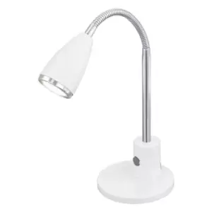 Image of Table Lamp Colour White Chrome Steel Rocker Switch Bulb GU10 1x3W Included