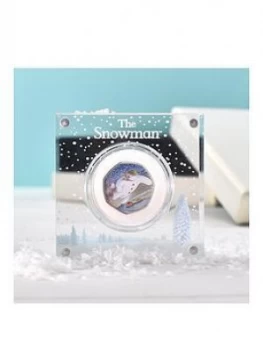 Image of Royal Mint Silver Proof Snowman 50p in a deluxe personalised gift box, One Colour, Women