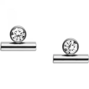 Image of Ladies Fossil Silver Plated Glitz Earrings