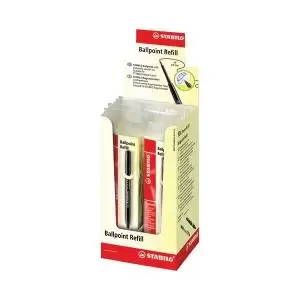 Image of Stabilo Ballpoint Refill Ecopack Bag Black Pack of 10 2046-02 SS42775