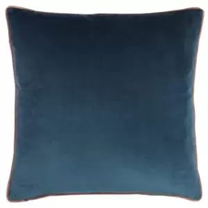 Image of Meridian Velvet Cushion Petrol/Blush