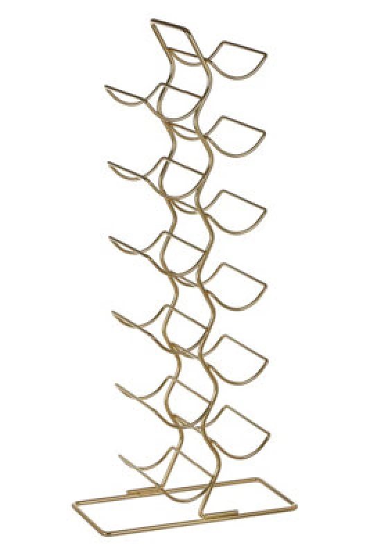 Image of Orsina Wren 12 Bottle Wine Rack With Gold Finish