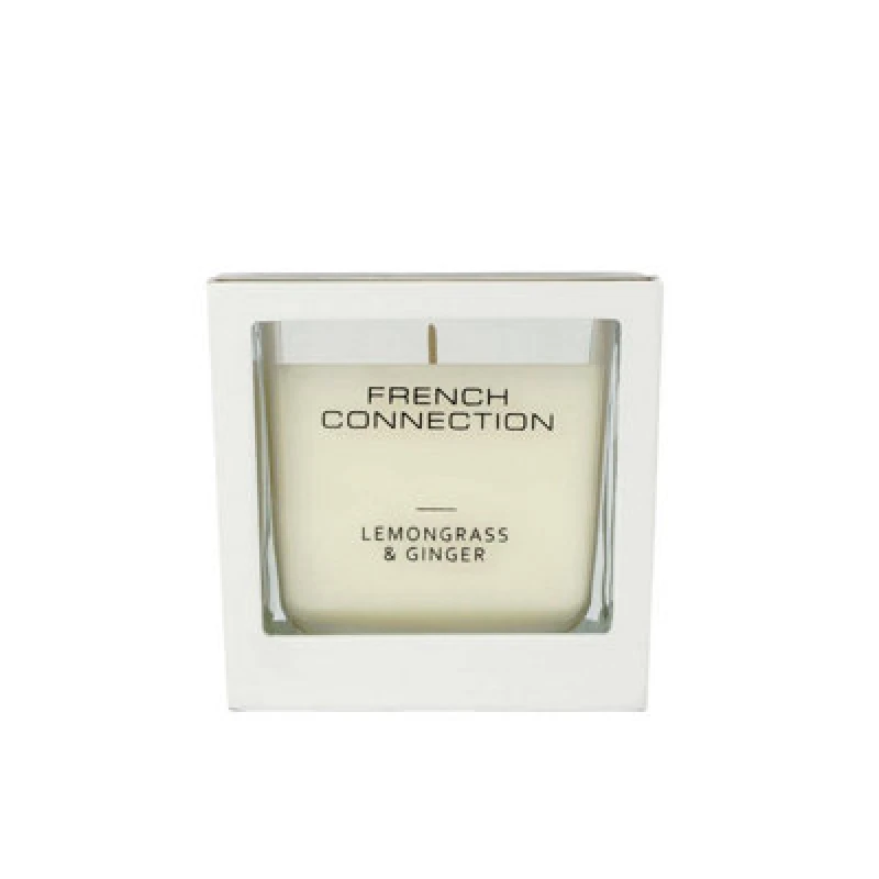 Image of French Connection French Connection White Wooden Surround Lemongrass & Ginger Long-Lasting Luxury Gift Size: Medium White Medium Unisex 505679160015