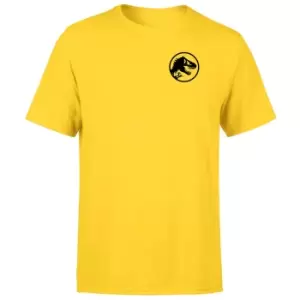 Image of Jurassic Park Silhouette logo Embroidered Unisex T-Shirt - Yellow - S