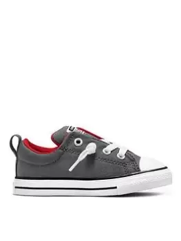 Image of Converse Chuck Taylor All Star Street Easy On Toddler Ox Trainers, Grey/Red, Size 7