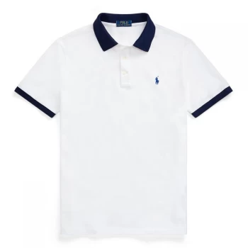 Image of Polo Ralph Lauren Tipped Basic Mesh Polo Shirt - White