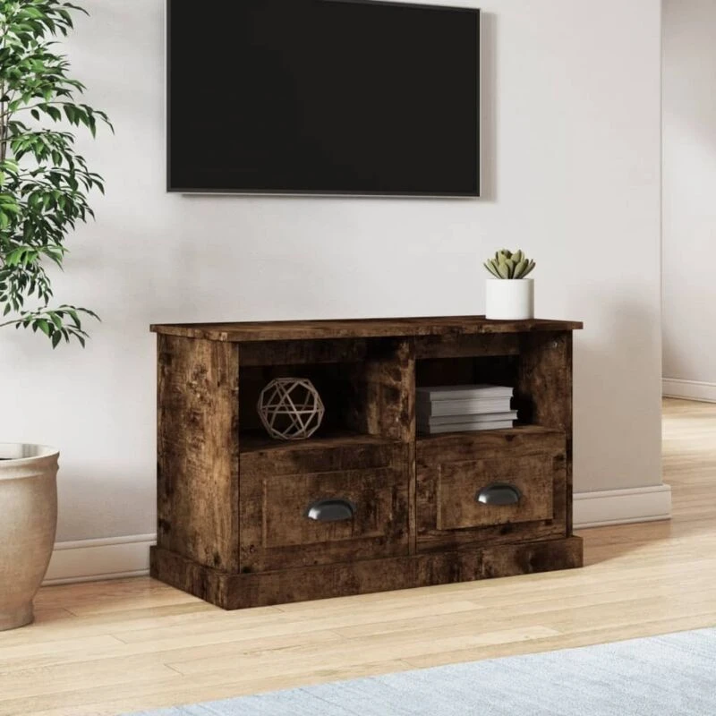 Image of VIDAXL TV Cabinet Smoked Oak 80x35x50cm Engineered Wood Vidaxl 8720845791759