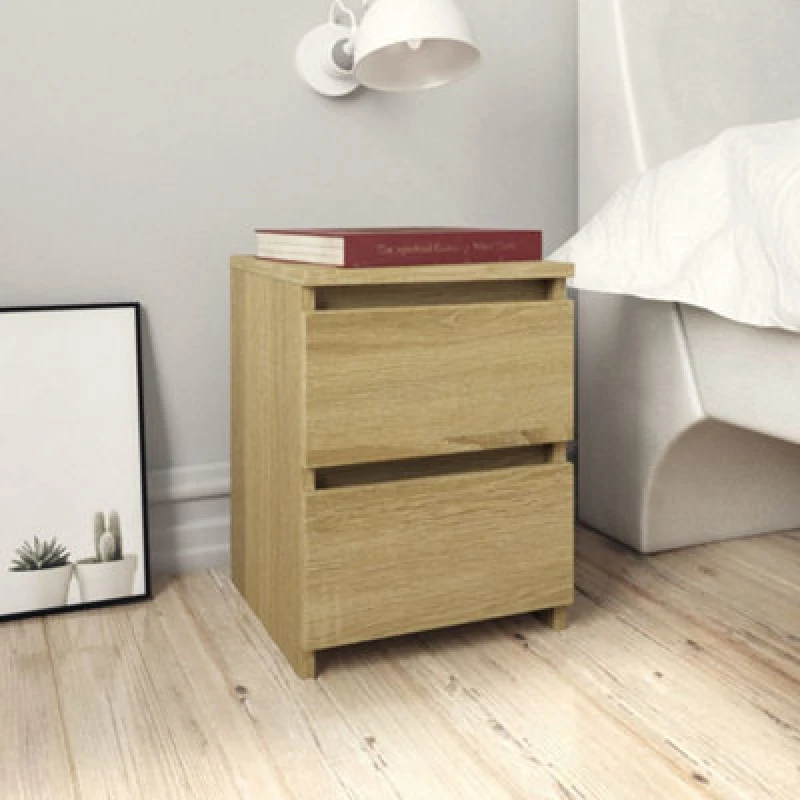 Image of VIDAXL Bedside Cabinets 2 pcs Sonoma Oak 30x30x40cm Engineered Wood Vidaxl 8719883739175