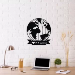 Image of I Love My World Black Decorative Metal Wall Accessory