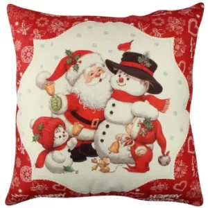 Image of A11928 Multicolor Cushion Santa & Snowman
