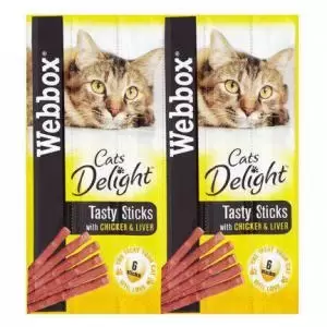 Image of Webbox Tasty Sticks Chicken and Liver Cat Treats 30g