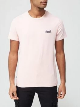 Image of Superdry Orange Label Vintage Embroidered T-Shirt - Pink Size M Men
