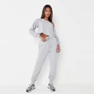 Image of Missguided Tall Off Shoulder Sweat and Jogger Set - Grey