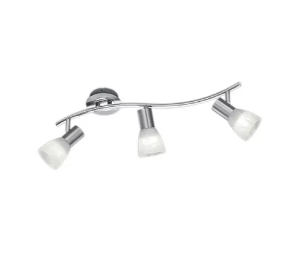 Image of Levisto Modern 3 Light Ceiling Spotlight Bar Nickel Matt 3000K