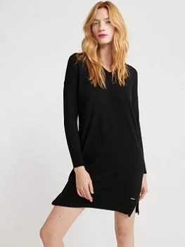 Image of Superdry Jayden Luxe Knit Dress - Black, Size 8, Women
