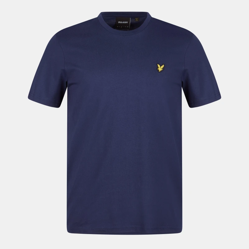 Image of Lyle & Scott Organic Cotton Plain T-Shirt Navy XS
