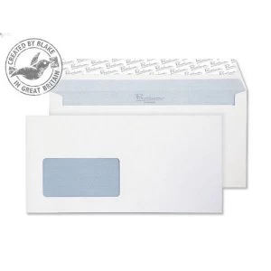 Image of Blake Premium Office DL 120gm2 Woven Peel and Seal Window Wallet Envelopes Ultra White Pack of 500