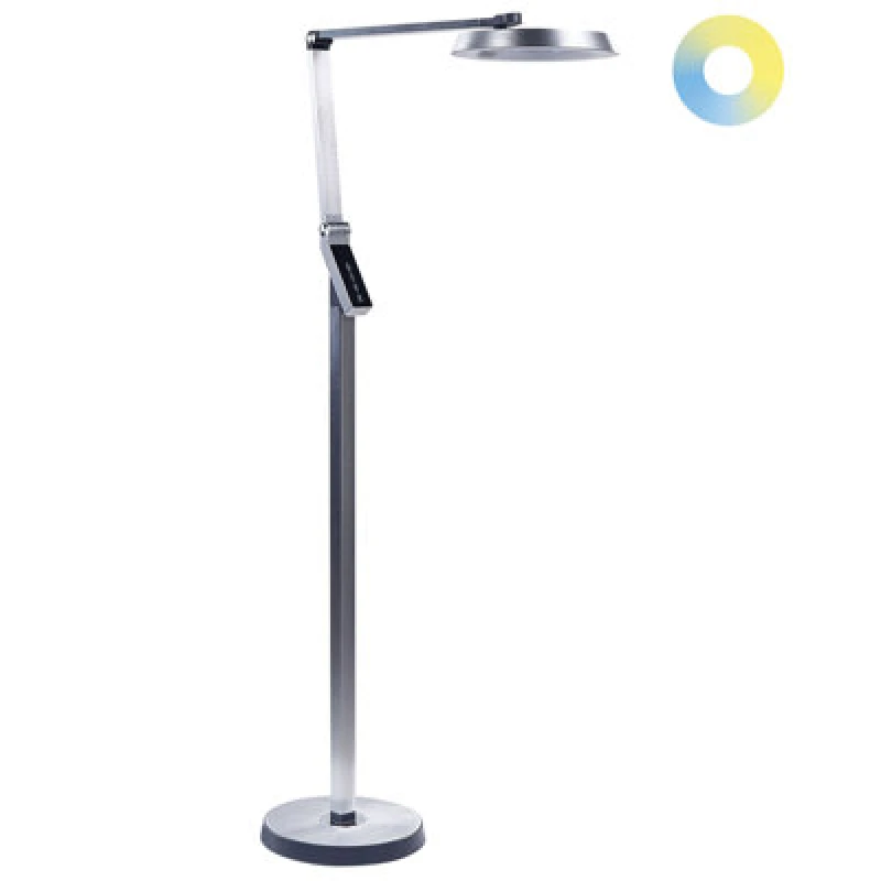 Image of Beliani LED Floor Lamp Carina With Dimmer Metal Silver