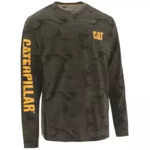 Image of Caterpillar Mens Trademark Banner Camo Long-Sleeved T-Shirt (S) (Brown Camo)