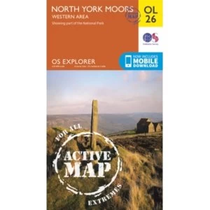 Image of North York Moors - Western Area by Ordnance Survey (Sheet map/Active map, folded, 2015)