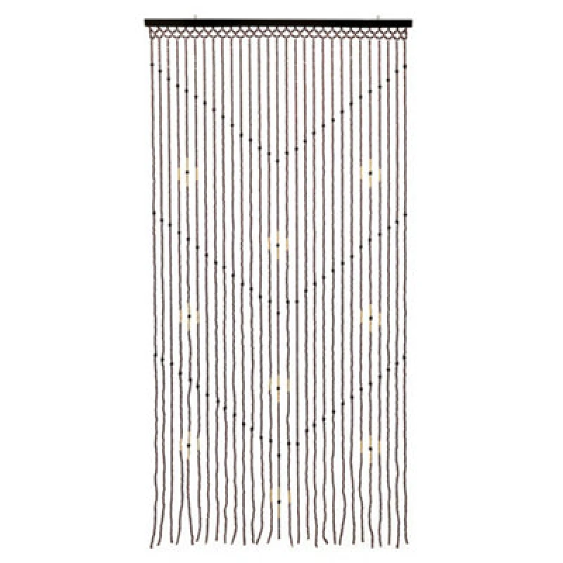 Image of JVL Tuscany Beaded Door Curtain - Arrow Light Brown
