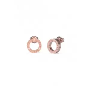 Image of Circle Lights 14mm Logo Rose Gold Earrings UBE03173RG