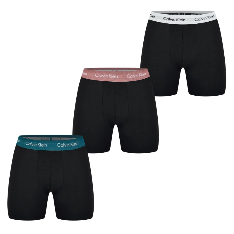 Image of Calvin Klein 3 Pack Boxer Briefs Black (White/Pink/Green) S
