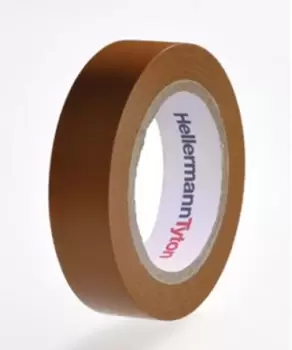 Image of HellermannTyton HelaTape Flex Brown Electrical Tape, 15mm x 10m